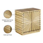 Golda Wood Side Table in Gold