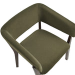 Blake Faux Mohair Wood Armchair in Green
