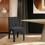 Gramercy Linen Textured Fabric Upholstered Dining Chair in Black