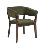 Blake Faux Mohair Wood Armchair in Green