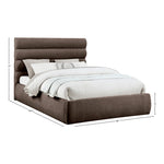 Adam Chenille Fabric Upholstered Queen Bed in Brown