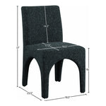 Gramercy Linen Textured Fabric Upholstered Dining Chair in Black