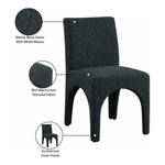 Gramercy Linen Textured Fabric Upholstered Dining Chair in Black