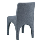 Gramercy Linen Textured Fabric Upholstered Dining Chair in Blue