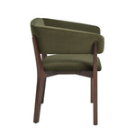 Blake Faux Mohair Wood Armchair in Green