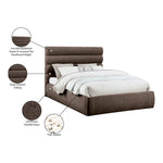 Adam Chenille Fabric Upholstered Queen Bed in Brown