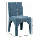 Gramercy Linen Textured Fabric Upholstered Dining Chair in Blue