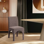 Gramercy Linen Textured Fabric Upholstered Dining Chair in Brown