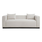 Alfie 90.5" Linen Textured Fabric Upholstered Sofa in Beige