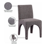 Gramercy Linen Textured Fabric Upholstered Dining Chair in Brown