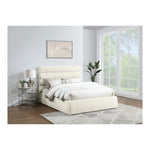 Adam Chenille Fabric Upholstered Queen Bed in Cream
