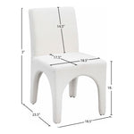 Gramercy Linen Textured Fabric Upholstered Dining Chair in Cream