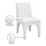 Gramercy Linen Textured Fabric Upholstered Dining Chair in Cream