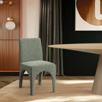 Gramercy Linen Textured Fabric Upholstered Dining Chair in Green