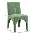 Gramercy Linen Textured Fabric Upholstered Dining Chair in Green