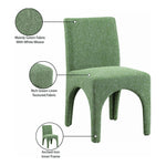 Gramercy Linen Textured Fabric Upholstered Dining Chair in Green