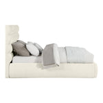 Adam Chenille Fabric Upholstered Queen Bed in Cream