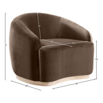 Gustavo Velvet Upholstered Chair in Brown