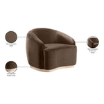Gustavo Velvet Upholstered Chair in Brown