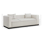 Alfie 90.5" Linen Textured Fabric Upholstered Sofa in Beige
