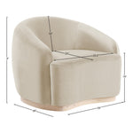 Gustavo Velvet Upholstered Chair in Cream