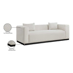 Alfie 90.5" Linen Textured Fabric Upholstered Sofa in Beige