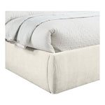 Adam Chenille Fabric Upholstered Queen Bed in Cream