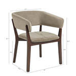 Blake Faux Mohair Wood Armchair in Linen