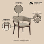 Blake Faux Mohair Wood Armchair in Linen
