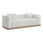 Alfie 90.5" Linen Textured Fabric Upholstered Sofa in Cream