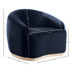 Gustavo Velvet Upholstered Chair in Navy