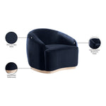 Gustavo Velvet Upholstered Chair in Navy