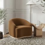 Gustavo Velvet Upholstered Chair in Saddle