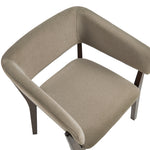 Blake Faux Mohair Wood Armchair in Linen