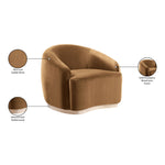 Gustavo Velvet Upholstered Chair in Saddle