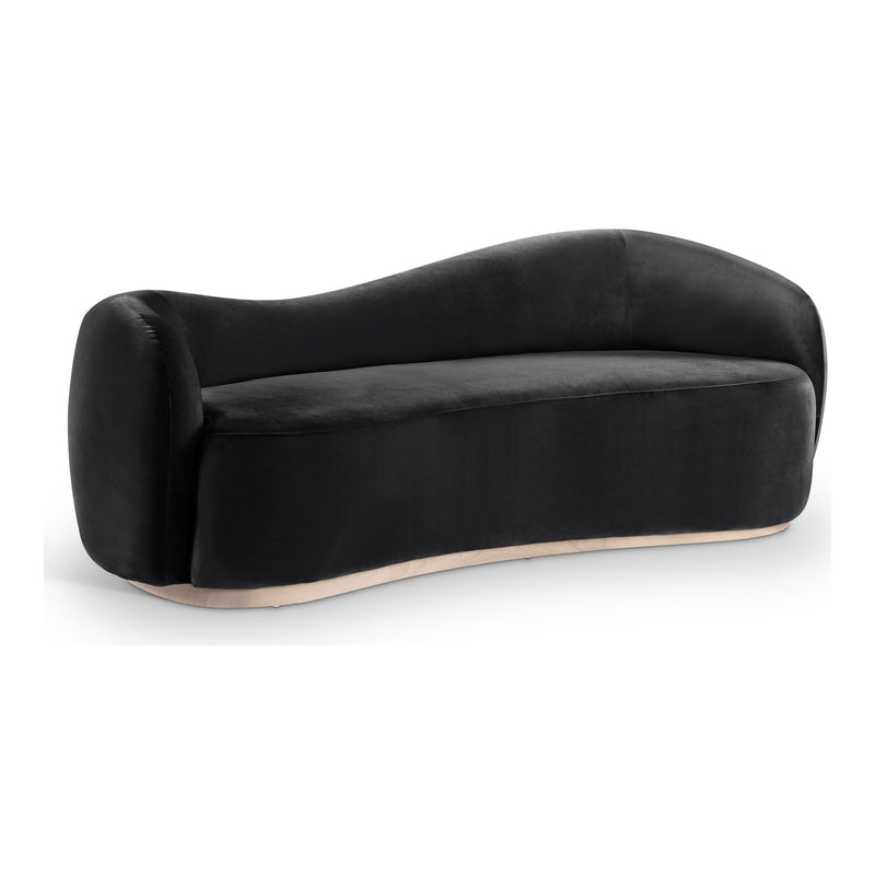 Gustavo 92.5" Velvet Upholstered Sofa in Black