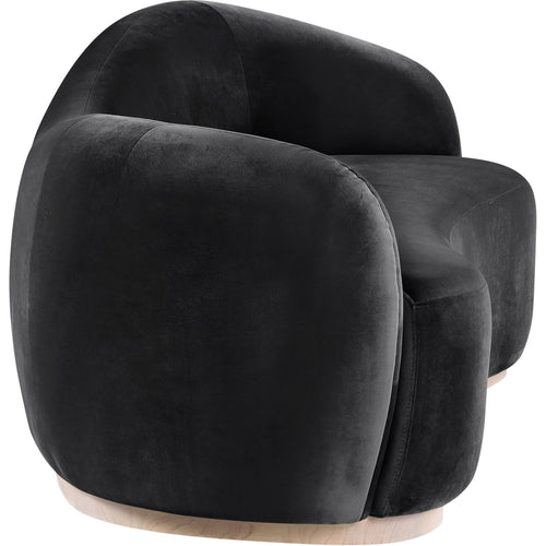 Gustavo 92.5" Velvet Upholstered Sofa in Black