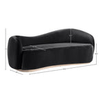 Gustavo 92.5" Velvet Upholstered Sofa in Black