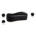 Gustavo 92.5" Velvet Upholstered Sofa in Black