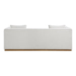 Alfie 90.5" Linen Textured Fabric Upholstered Sofa in Cream
