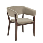 Blake Faux Mohair Wood Armchair in Linen