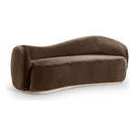 Gustavo 92.5" Velvet Upholstered Sofa in Brown