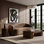 Gustavo 92.5" Velvet Upholstered Sofa in Brown