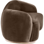Gustavo 92.5" Velvet Upholstered Sofa in Brown