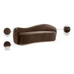 Gustavo 92.5" Velvet Upholstered Sofa in Brown
