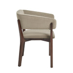 Blake Faux Mohair Wood Armchair in Linen