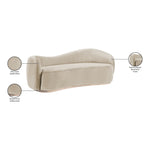 Gustavo 92.5" Velvet Upholstered Sofa in Cream