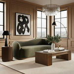 Gustavo 92.5" Velvet Upholstered Sofa in Green
