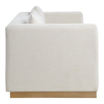 Alfie 90.5" Linen Textured Fabric Upholstered Sofa in Cream