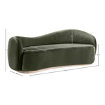Gustavo 92.5" Velvet Upholstered Sofa in Green